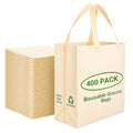Simply Cool 400 Pack Reusable Grocery Bags, Medium Tote Bags Bulk, Cream - color: Cream, size: 400 Pack - Medium Bags