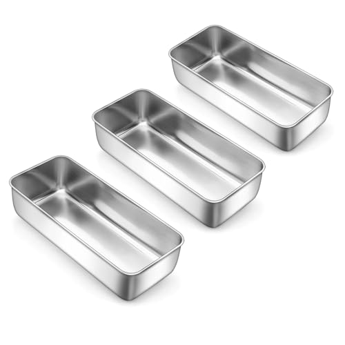 LIANYU 3 Pack 12 x 5 Inch Large Loaf Pans, Bread Pan Sets for Baking - size: Large