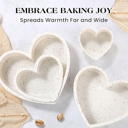 4 Inch Mini Heart Shaped Cake Pans for Baking, Cream, Set of 2 - color: Heart, size: 4 inch