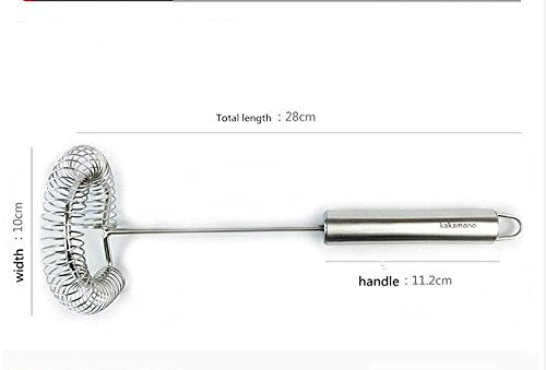 Egg Whisk Egg Beater Stainless Surround helixSpring Coil Egg Frother, Milk and Egg- Kitchen Utensils for Blending,Magic Hand Held Sauce Stirrer Frother 10"… - size: 1 pcs Large