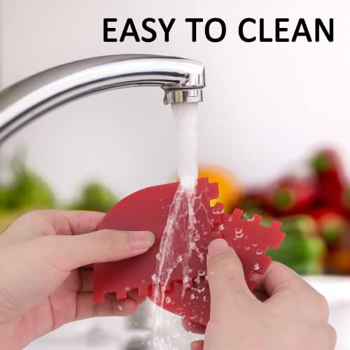 3 Set Plastic Grill Pan Scraper Tool for Griddle Cleaner and Cast Iron Accessories - Kitchen Cleaning Tool Kit - style: Grill scraper, Red