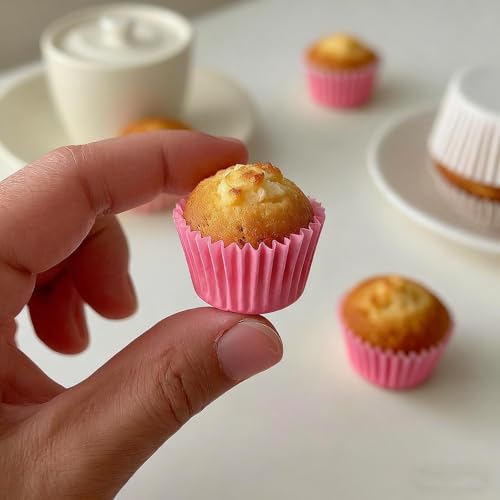 1000 Pcs 1 Inch Mini Muffin Liners,Muffin Liner for Baking White Cupcake Papers Baking Cup Liners,Used for 48 Cup Mini Muffin Pa (Pink) - color: Pink
