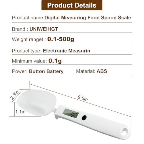 UNIWEIGH Digital Measuring Spoon Scale,300G/0.1G Gram Scale