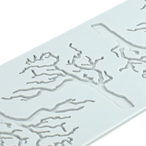 Silicone Mold Hollow Love Heart Shape Tree Leaf Lace Molds Chocolate Candy Fondant Mold 3D Tree Branch Leaves Cake Fondant Silicone Mold Clay Mould for Cupcake Top Sugar Craft (B_8.12x3.2x0.12inch) - size: B_8.12x3.2x0.12inch