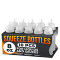 10 Pack Condiment Squeeze Bottles for Sauces, 8 oz Plastic Sauce Bottles