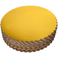 25-Pack 10 inch Sturdy Round Cake Boards, Gold Cardboard Cake Circles Plate Scalloped Base,Pack of 25 (Gold)