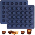 Peanut Butter Cup Molds, Bite-Size Chocolate Molds, Silicone Mold for Keto Fat Bomb, Jelly, Ice and Cordial, 2 PCS (Blue, Bite-Size) - size: Bite-Size