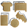 Soccer Cookie Cutter Set of 5 - Soccer Ball Shapes & Stamps, Sports Jersey Cookie Cutter for DIY Baking Supplies - Kit for Sports-Themed Party