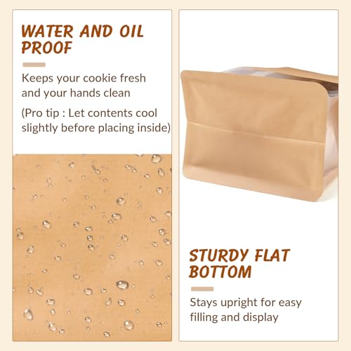 105 Pcs Small Bakery Bags with Window, Paper Cookie Bags - size: Small (Pack of 105)
