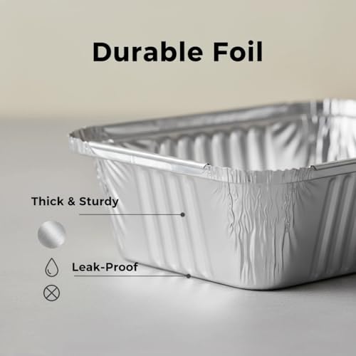 100 Pack 2 Lb Aluminum Loaf Baking Pans, 8.5" x 4.5" x 2.5" Heavy Duty Disposable Loaf Pans,Foil Bread Pans for Baking Holiday Treats Food Storage and Takeout - size: 8.5" x 4.5"