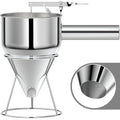 Pancake Batter Dispenser, Pancake Dispenser with 0.8" Large Spout, Easy-Pour Cake Batter Funnel for Thick Mix with Fruits or Chocolate Chips, Stainless Steel Funnel for Home and Kitchen