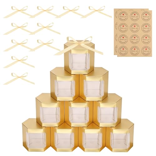 uxcell 10Pcs Cake Boxes 3.94x3.94x3.94 Square Bakery Boxes Gold - color: Gold, size: 3.94 x 3.94 x 3.94"