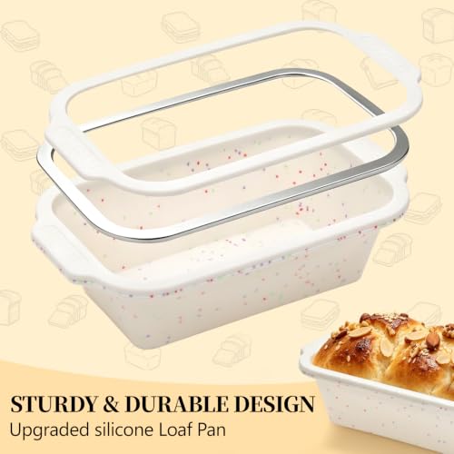 2 Pack Silicone Bread Loaf Pans, Metal Reinforced Bread Pan Small Loaf Pans - size: Small 6''×3.5'' (1-Cavity)
