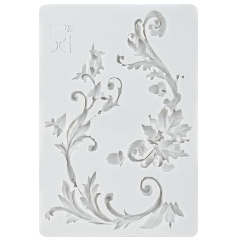 Baroque Fondant Molds Curlicues Scroll Lace Silicone Mold