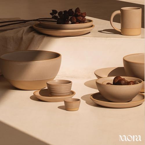 Mora Nano Ramekins Set of 4, 2oz Ceramic Pottery Sauce Cups - Microwave, Oven and Dishwasher Safe - Harvest - color: Harvest, size: Nano