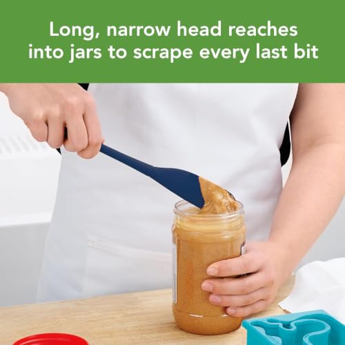 Tovolo Flex-Core Silicone Jar Scraper 11 Inch Spatula, Deep Indigo - color: Deep Indigo