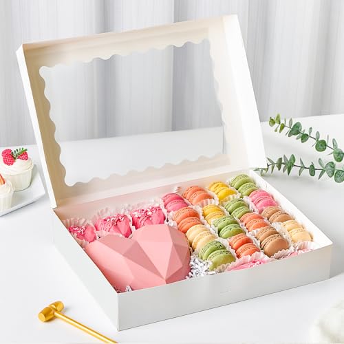 Cookie Boxes with Window, 14x10x2.5 Inches, 20 Pack - color: 14 x 10 x 2.5 Inch