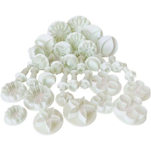 33 Set Fondant Cake Cookie Plunger Cutter Sugar Craft Embossing Tools for Baking Christmas Holiday Cake Decorating Mold DIY Baking Tools