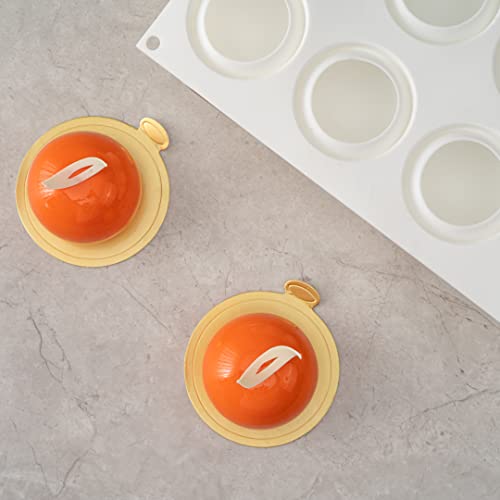 Restaurantware-Pastry Tek 8 Cavities Ball Mold, 1 Oven-Ready Chocolate Mold - Flexible, Freezable, White Silicone Baking Mold, Easy Release, For Making Candies or Chocolates - size: 1 Count, style: Ball