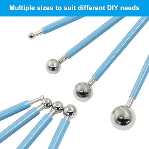 4Pcs Blue Ball Shaped Cake Dotting Tool - color: Blue