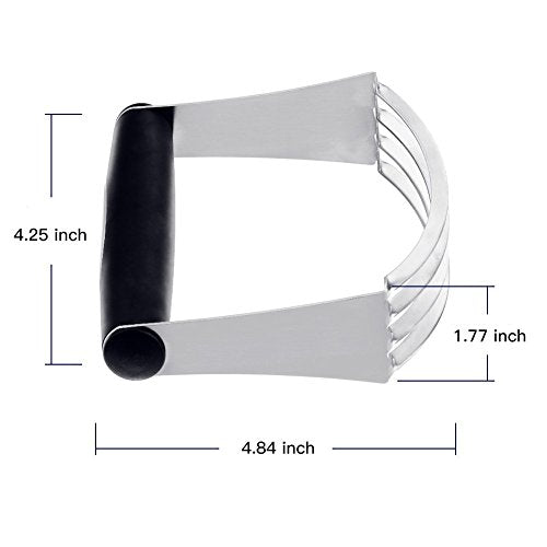 Pastry Cutter Stainless Steel, Kitchen Professional Baking Dough Blender with Heavy Duty Blades & Soft Rubber Grip