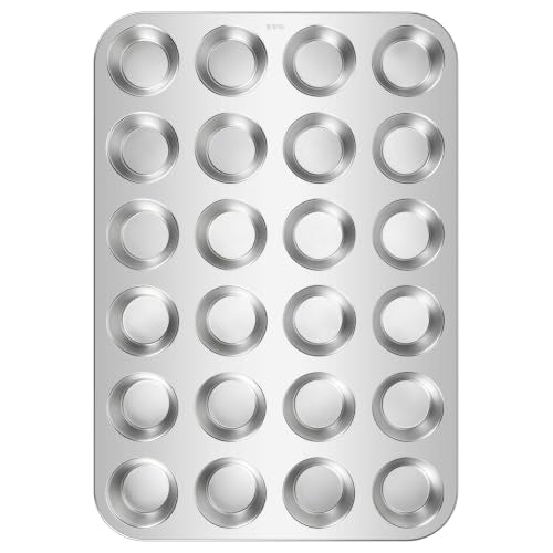 Homikit 18/10 Stainless Steel Mini Muffin Cupcake Pan 24 Cups Nonstick, 1PC - size: 24 Cup