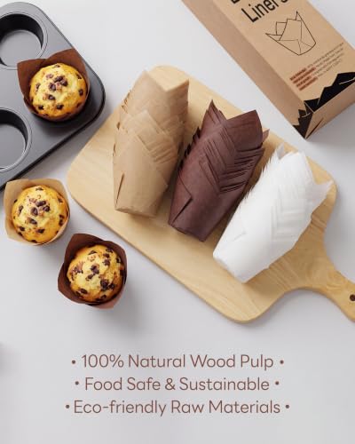 Bake Choice 200pcs Tulip Cupcake Liners, Standard Size, Mix Color - color: Mix