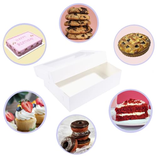 14x10x4 Inches 10 Pack Cake Boxes with Cake Boards