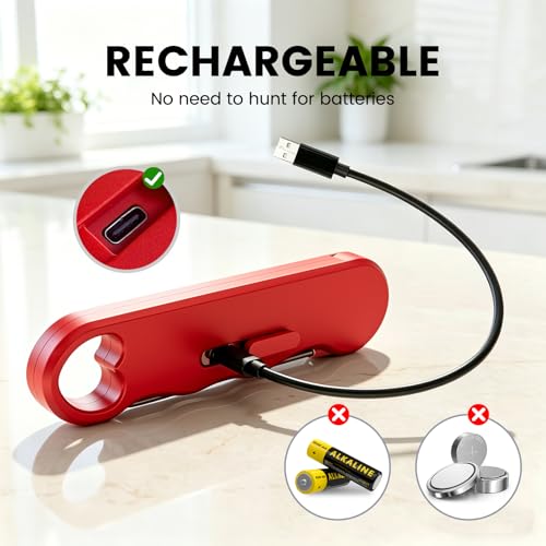 0.3s Fast Read Meat Thermometer – USB-C Rechargeable,Red - color: Red