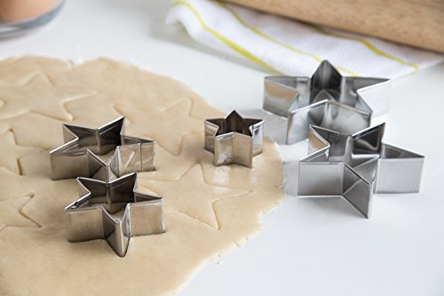 Fox Run Stainless Steel Star Cookie Cutters, Set of 5 Star Shaped Cutters - size: Set of 5