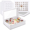 AmazingSpark 5 Pack 35 Count Cupcake Boxes, Mini Cupcake Containers, 16.9 x 13 x 4 Inch White Disposable Bakery Boxes with Window and Inserts for Birthday Holiday Party Bakery Desserts - color: White, size: 16.9 x 13 x 4 Inch