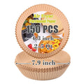 GOAUS Air Fryer Round Paper Liners Disposable 150 Pcs for 2 to 5 Qt Basket, 6.3 inch Unbleached Non-stick Oil-proof Parchment Paper Oven Safe - size: 6.3''Round 150 Pcs