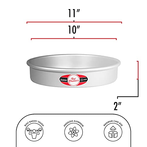 Fat Daddio's Anodized Aluminum Round Cake Pan, 10 x 2 Inch - size: 10 x 2 Inch, style: 2" Depth