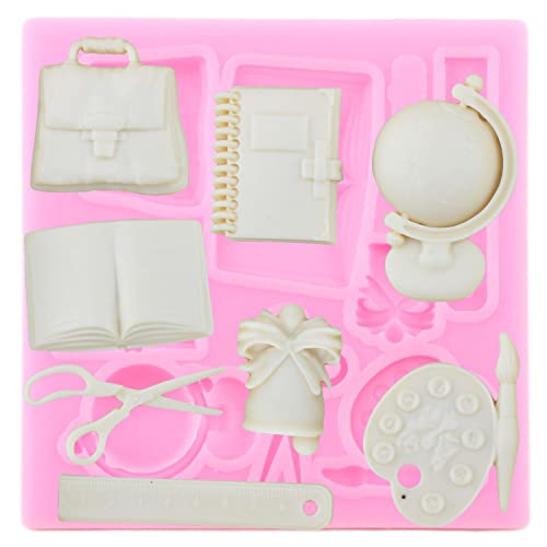 Mujiang Back to School Silicone Molds Crayon Book Fondant Mold Set Of 4 - color: Style A