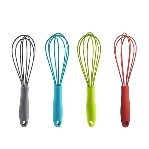 Silicone Eggs Beater Handheld Whisk Cream Foam Maker n Slip Eggs Blender Silicone Eggs Whiskers Portable Red