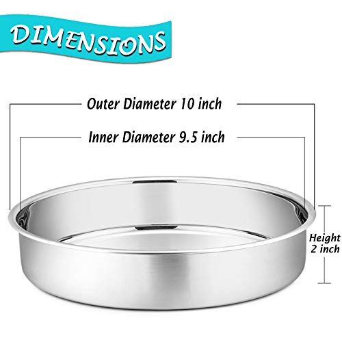 P&P CHEF 9.5 Inch Cake Pan Set, Round Baking Cake Pans, Silver & 2 Pcs - color: Silver, size: 9.5 Inch
