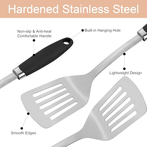 3-Piece Stainless Steel Utensil Set, Turner, Spoon, Skimmer, Silver - color: B-Silver Cooking Utensils