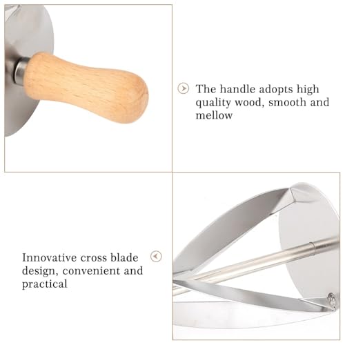 Stainless Steel Croissant Cutter with Wooden Handle – Professional Dough Roller for Baking Croissants Pastry, Cookie and Bread, 7.68 Inch