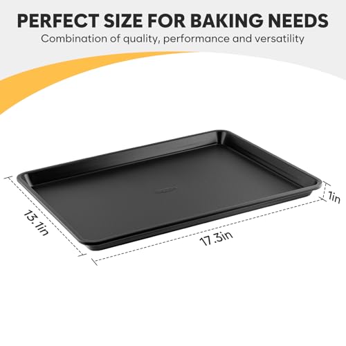 2 Pack Half Sheet Pan 17.3” x 13.1”, Cookie Sheets for Baking 0.8mm Thick Non Stick Baking Sheets for Oven Heavy Duty Baking Trays - size: 17.3 ×13.1 ×1 inch