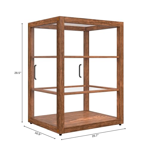 KoolMore 21 in. Upright Dark Wood Countertop Dry Bakery Display Case, Bread, Cake and Pastry Display with Tempered Glass - color: Dark Wood, size: 21 in.