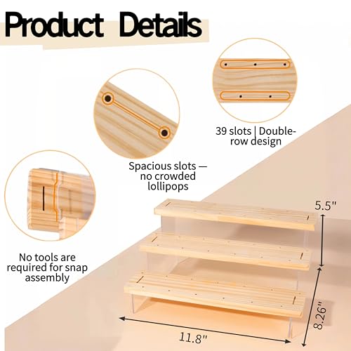 Achilleas Cake Pop Stand 2 Pack, 3-Tier Acrylic Wood Display Drying Holder