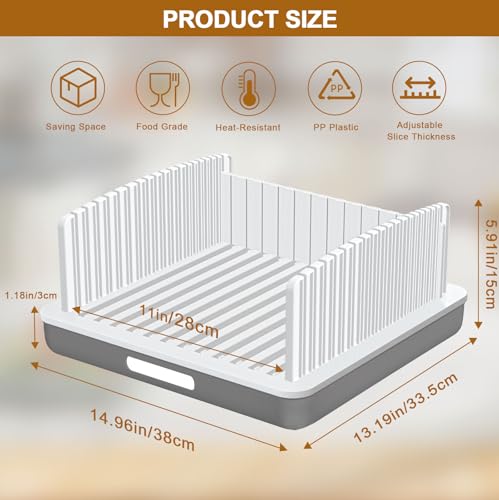 13″Adjustable Width and Thicknesses Bread Slicer for Sourdough rounds - style: Wide Adjustable Bread Slicer