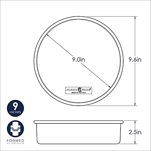 Nordic Ware Naturals Round Cake Pan, 9 Inch 2pc (Pack of 4) - size: 9 inches 2pc (Pack of 4)