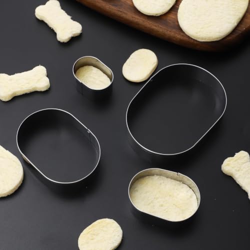 Pill Capsule Long Oval Cookie Cutters - 5 Inch, 4 Inch, 3 Inch, 2 Inch - Geometric Frame Plaque Cookie Cutter Set Fondant Biscuit Molds - Stainless Steel - color: Oval-Pill Capsule