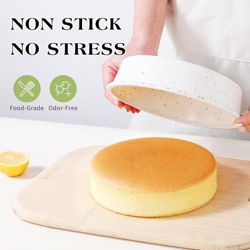 6 inch Small Round Cake Pans with Metal Reinforced Frame, Set of 3 - color: Round, size: 6 inch