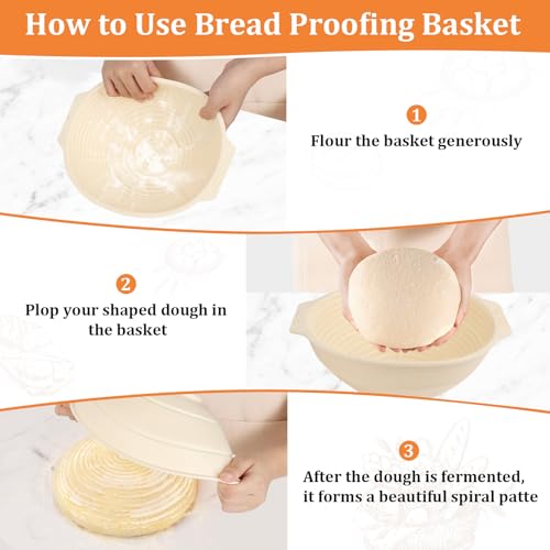 Sourdough Kit- Silicone Banneton, Dough Scraper, Lame, Whisk&Bag