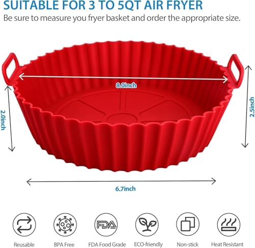 Square Liners 100 Count Food-Grade BPA Free Air Fryer Paper for 5 to 8 inch Oil-Free Fryers - Healthy Cooking I Heat Resistance Air Fryer, Baking, Roasting Microwave (Style D) - size: Style D