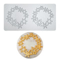 mostsom Lace Embossing Mat, Snowflower Wreath Silicone Fondant Impression Mold for Cake, Biscuit, Cookie, Pudding, Chocolate, Cupcake Toppers, Clay, DIY Dessert Decoration (B_ Snowflower Wreath) - size: B_ Snowflower Wreath
