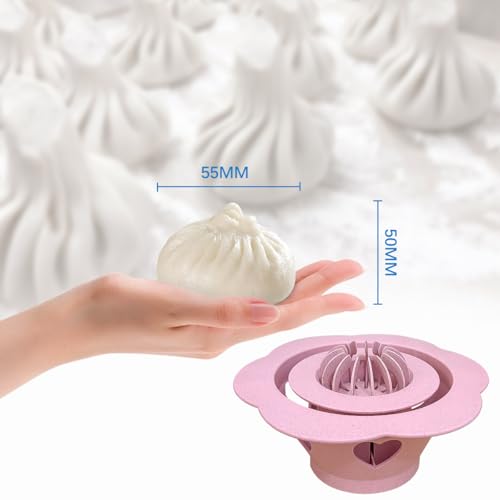 6.6'' Baozi Maker Machine,Food-Grade Material Big Dumpling Bao Bun Mold,Kid Easy To Use And Clean,Dumpling Crimper Maker Quick Made Pastry Pie Steam Bun Mold For Home Kitchen Beginner (Red) - color: Red