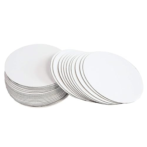 40pcs White Cake Boards 6 inch Round Disposable Cake Circle Plate Waterproof and Oil-Proof Cake Boards Sturdy Cake Trays for Cake DIY Bread Dessert and Crafts Display (6 Inch-Pack of 40) - size: 6 Inch-pack of 40